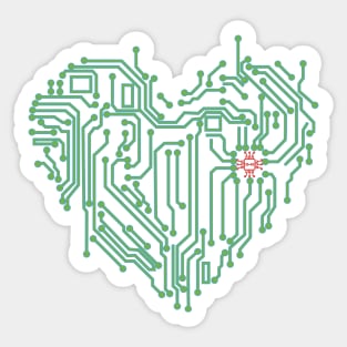 Computer Chip CPU Core Heart for Electrical Engineers Nerds Sticker